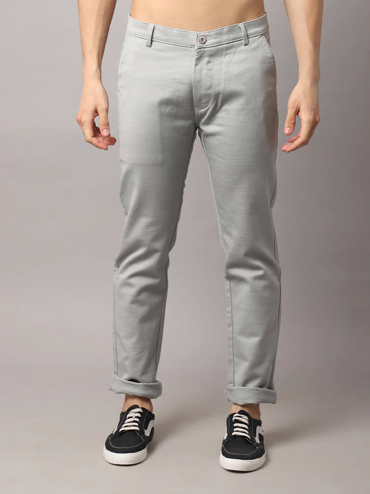 Men Grey Slim Fit Trousers