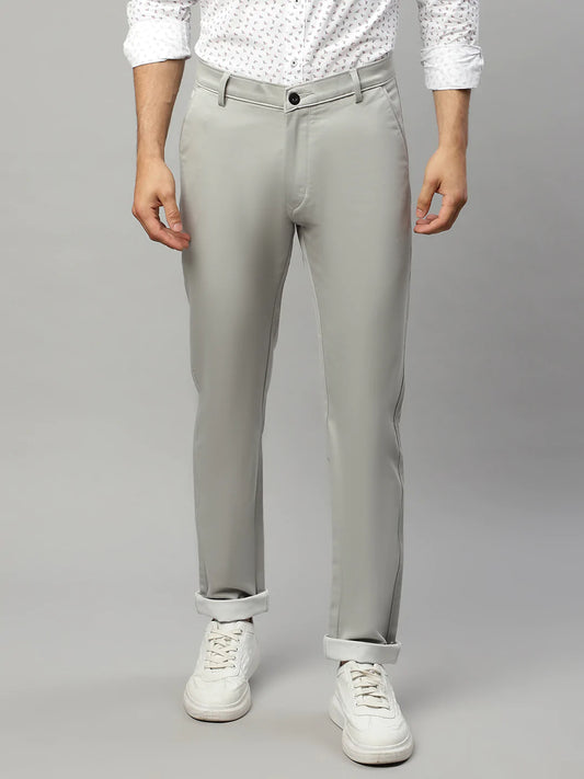 Men Grey Slim Fit Trousers