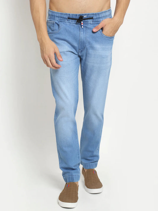 Men Blue Jogger Light Fade Stretchable Jeans