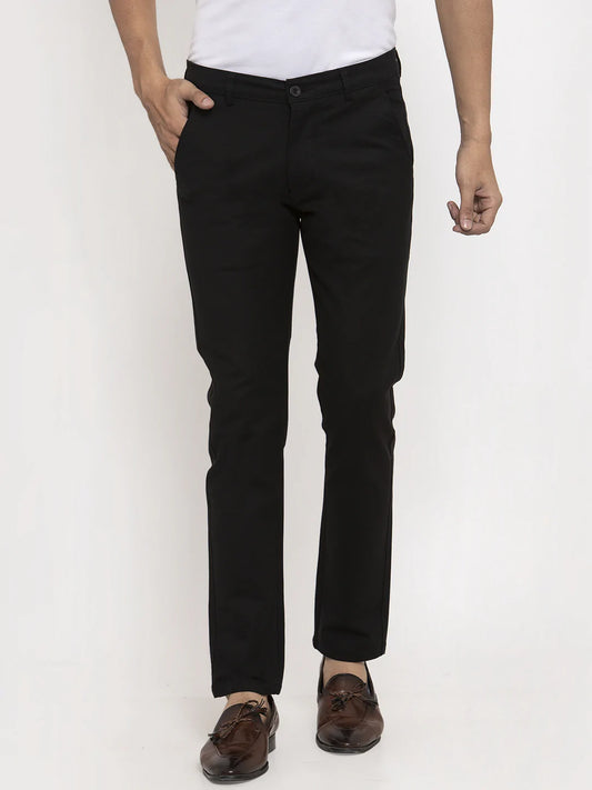 Men Black Slim Fit Chinos Trouser