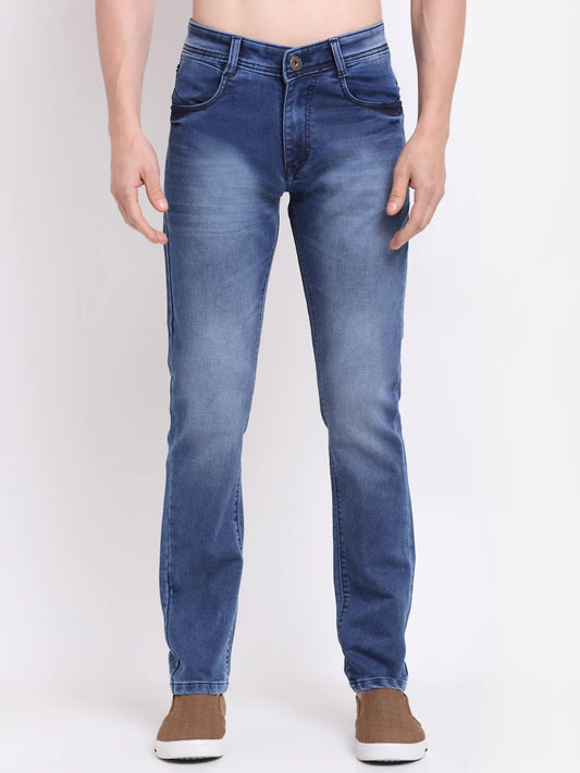 Men Blue Slim Fit Heavy Fade Stretchable Jeans