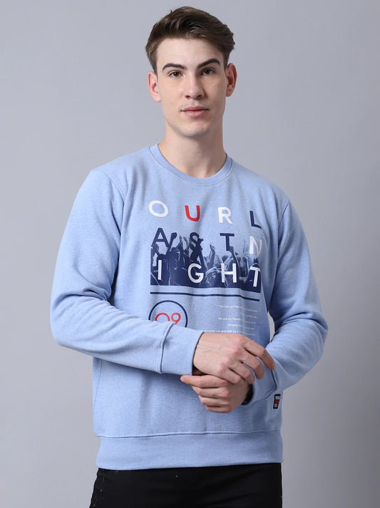 Men Blue Printed Sweatshirt