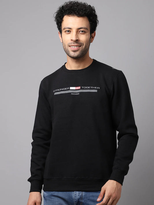 Men Black Printed Sweatshirt