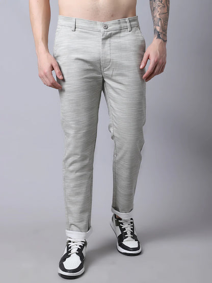 Men Grey Slim Fit Trousers