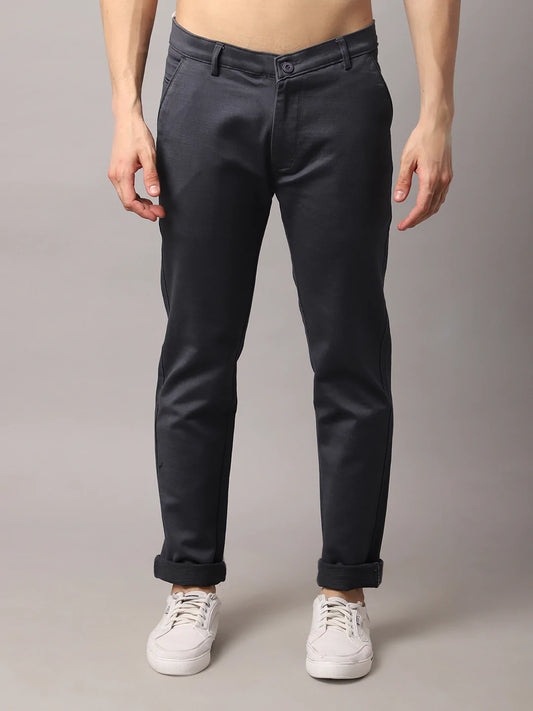 Men Grey Slim Fit Chinos Trousers