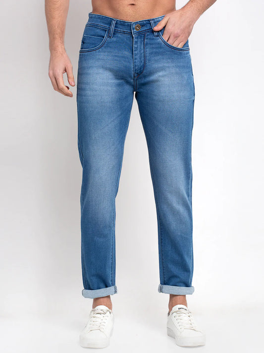 Men Blue Slim Fit Mid-Rise Clean Look Jeans