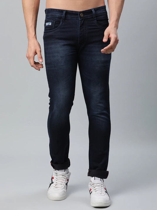 Men Blue Slim Fit Mid-Rise Stretchable Jeans