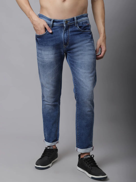 Men Blue Slim Fit Heavy Fade Stretchable Jeans