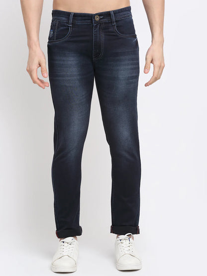Men Blue Slim Fit Heavy Fade Stretchable Denim Jeans