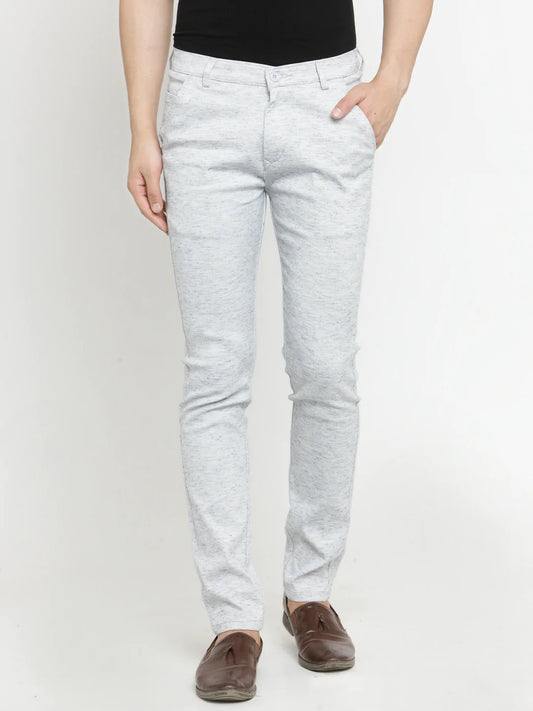 Men Grey Slim Fit Trousers