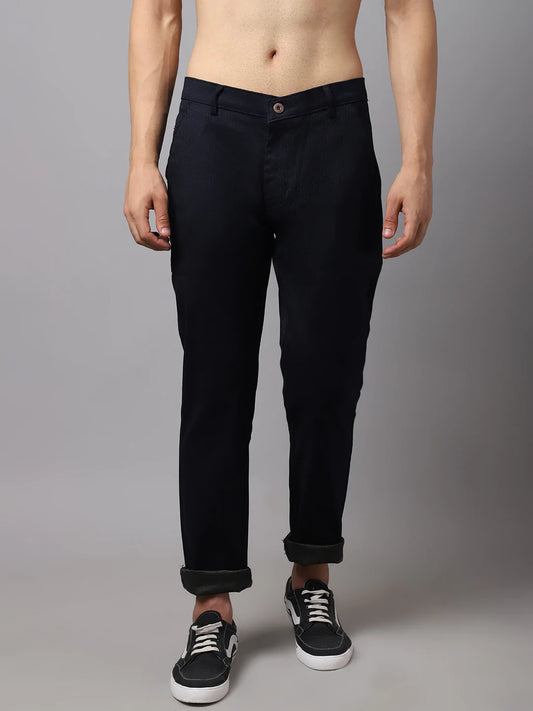 Men Black Slim Fit Chinos Trousers