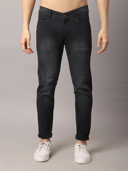 Men Black Slim Fit Light Fade Stretchable Jeans