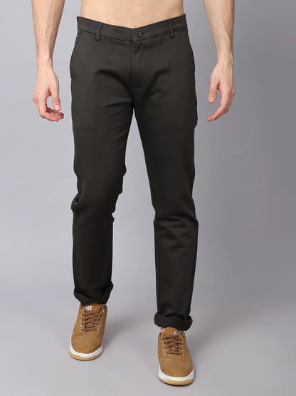 Men Green Slim Fit Trousers