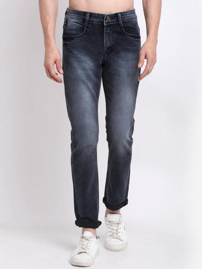 Men Grey Slim Fit Heavy Fade Stretchable Jeans