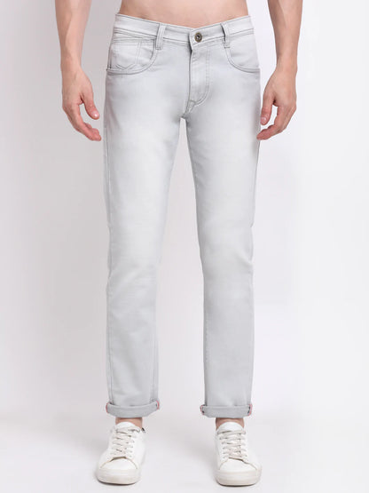 Men Grey Slim Fit Heavy Fade Stretchable Jeans