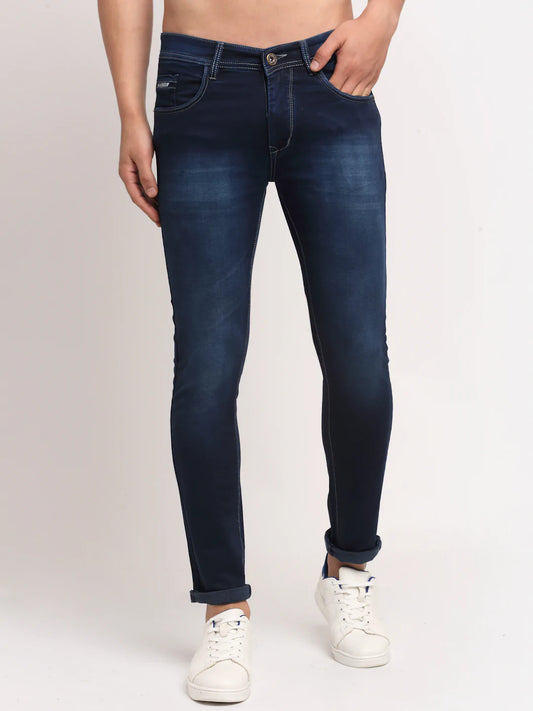 Men Blue Slim Fit Heavy Fade Stretchable Jeans