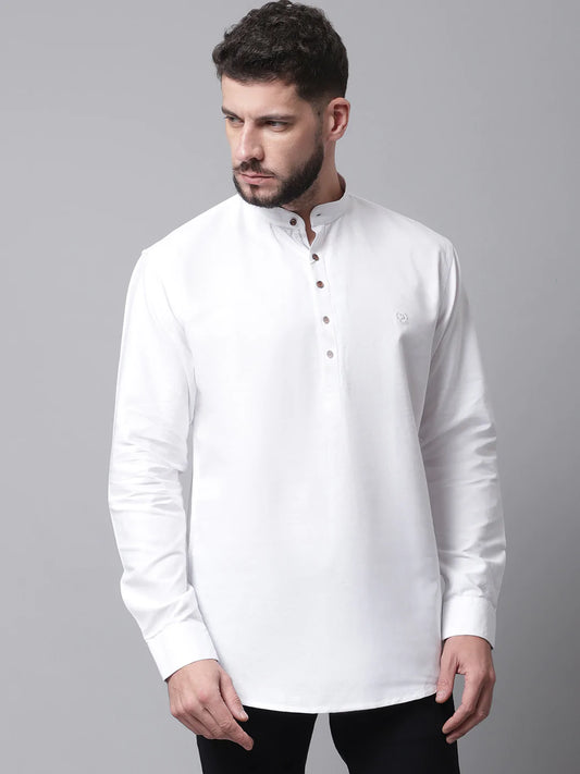 Men White Cotton Kurta