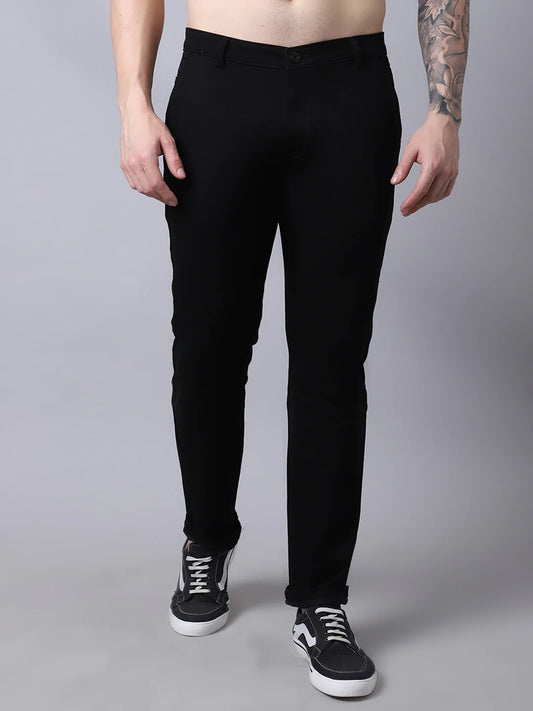 Men Black Slim Fit Trousers