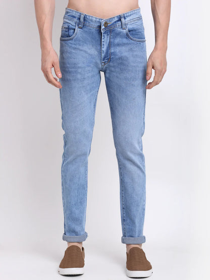 Men Blue Slim Fit Heavy Fade Stretchable Jeans
