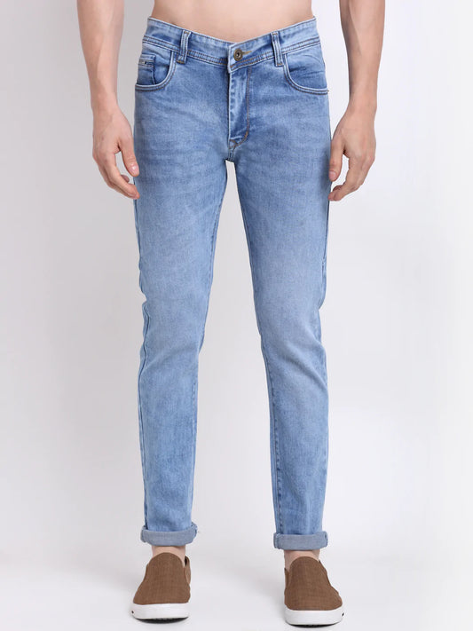Men Blue Slim Fit Heavy Fade Stretchable Jeans
