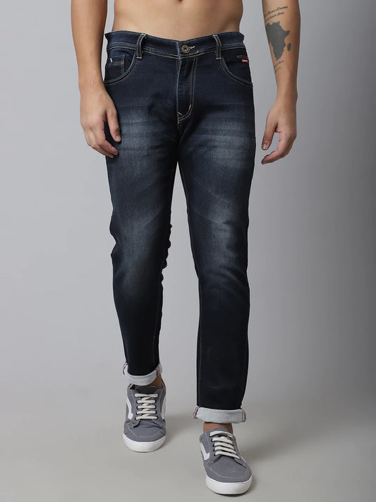 Men Blue Slim Fit Heavy Fade Stretchable Jeans