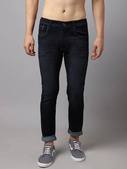 Men Black Slim Fit Light Fade Stretchable Jeans