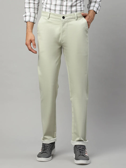 Men Green Slim Fit Trousers