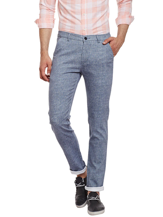 Men Blue Slim Fit Trousers