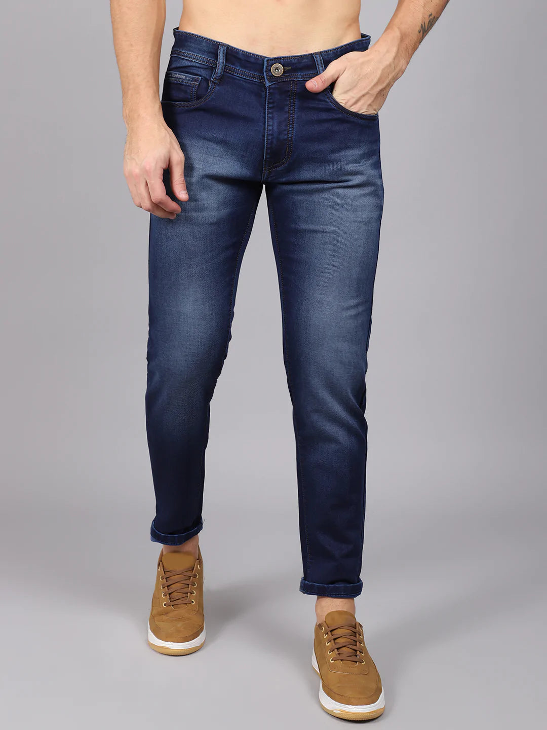 Men Blue Slim Fit Heavy Fade Stretchable Jeans