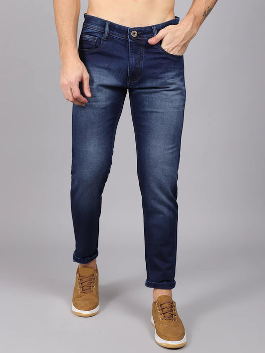 Men Blue Slim Fit Heavy Fade Stretchable Jeans