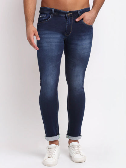Men Blue Slim Fit Heavy Fade Stretchable Jeans