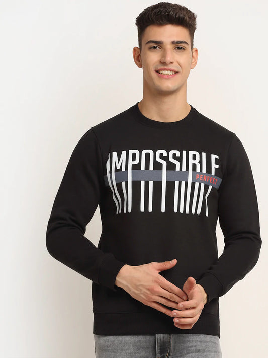 Men Black Printed Sweatshirt