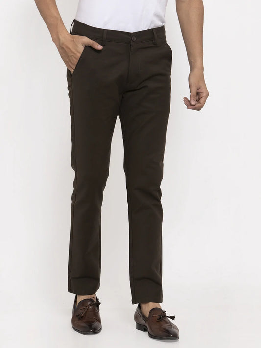 Men Brown Slim Fit Chinos Trousers