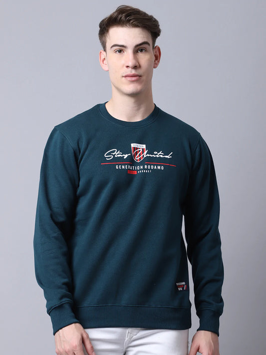 Men Teal Printed Sweatshirt