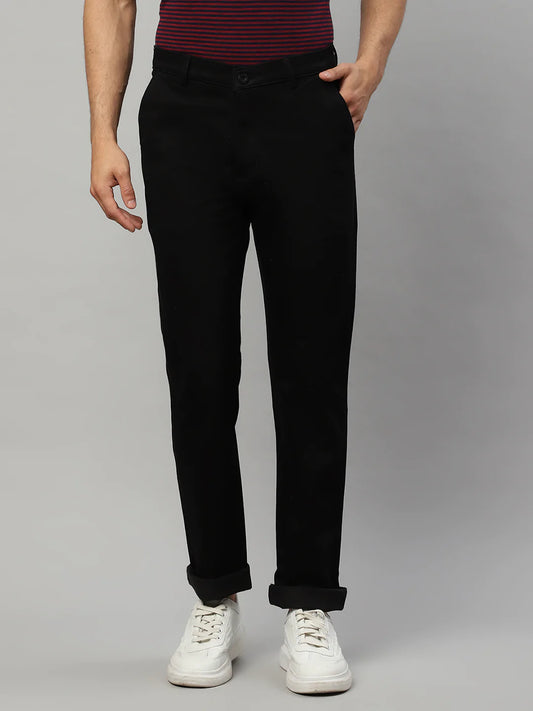 Men Black Slim Fit Trousers