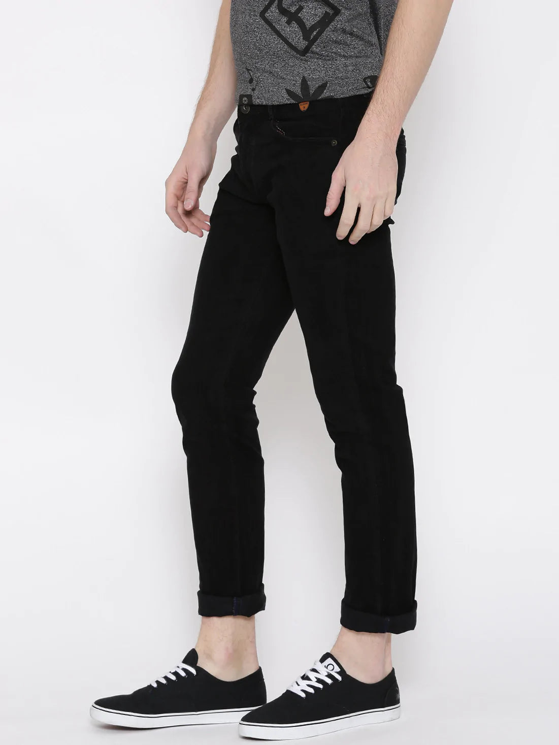 Buy Men Black Dark Wash Skinny Fit Jeans Online - 729535 | Van Heusen