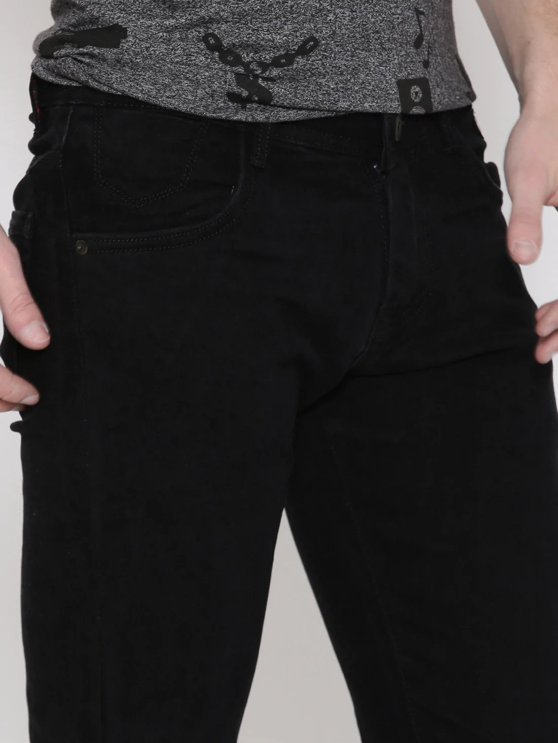 Men Black Slim Fit Denims
