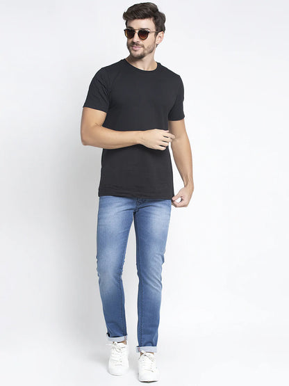 Men Blue Slim Fit Mid-Rise Clean Look Stretchable Jeans