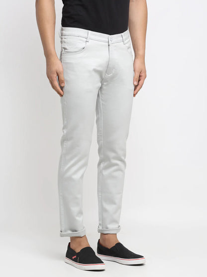 Men Grey Solid Slim Fit Jeans