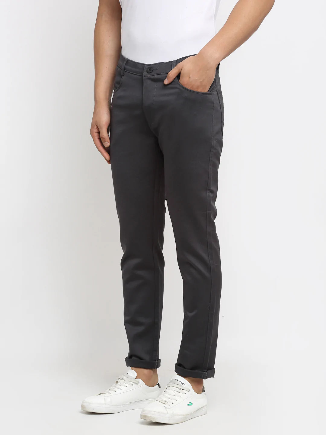 Men Grey Slim Fit Mid-Rise Clean Look Jeans