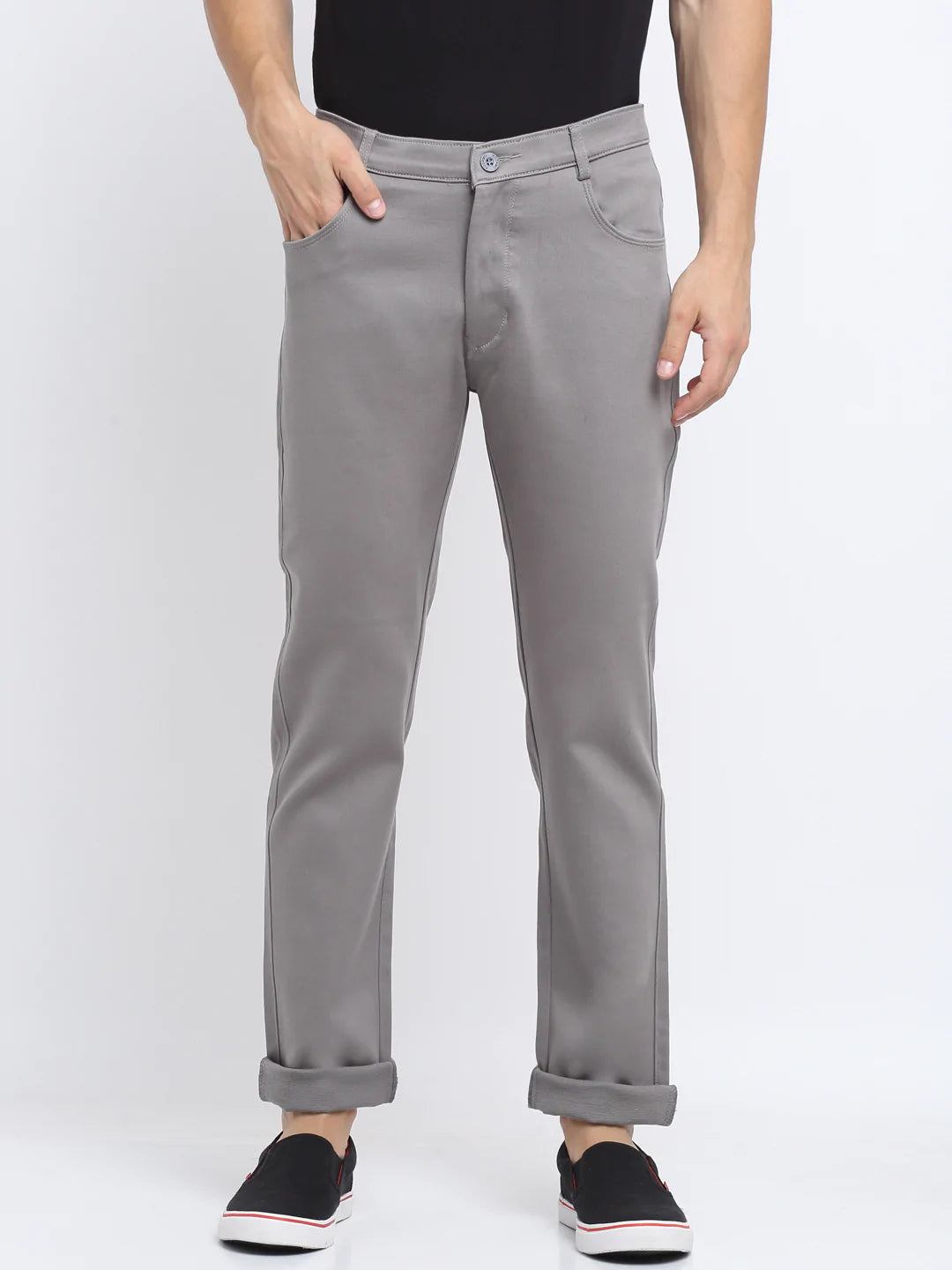 Men Grey Slim Fit Mid-Rise Clean Look Jeans