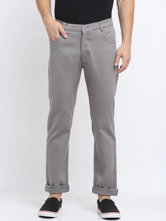 Men Grey Slim Fit Mid-Rise Clean Look Jeans