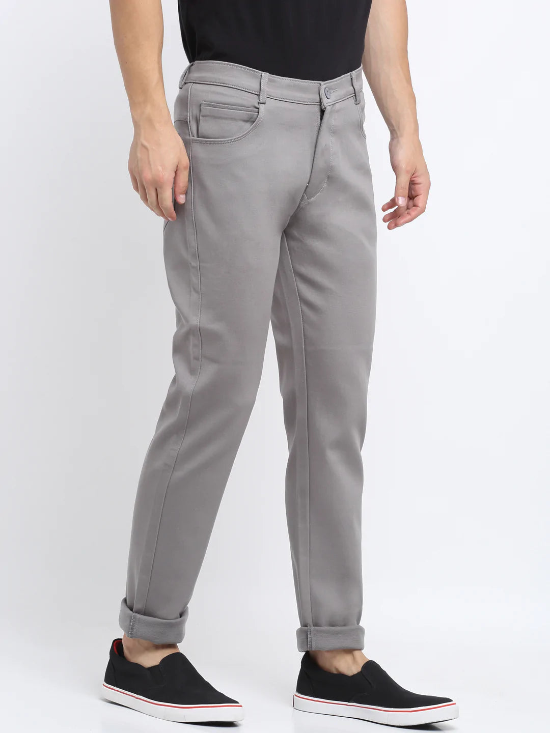 Men Grey Slim Fit Mid-Rise Clean Look Jeans