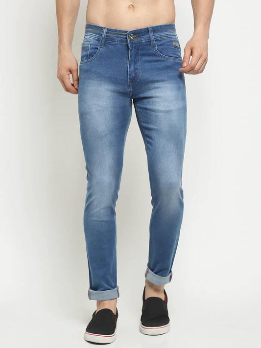 Men Blue Slim Fit Light Fade Stretchable Jeans