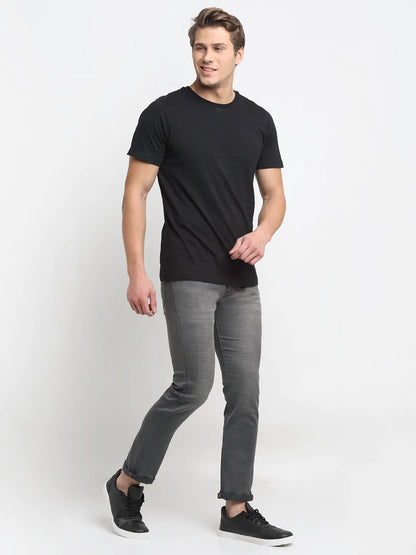 Men Grey Slim Fit Heavy Fade Stretchable Jeans