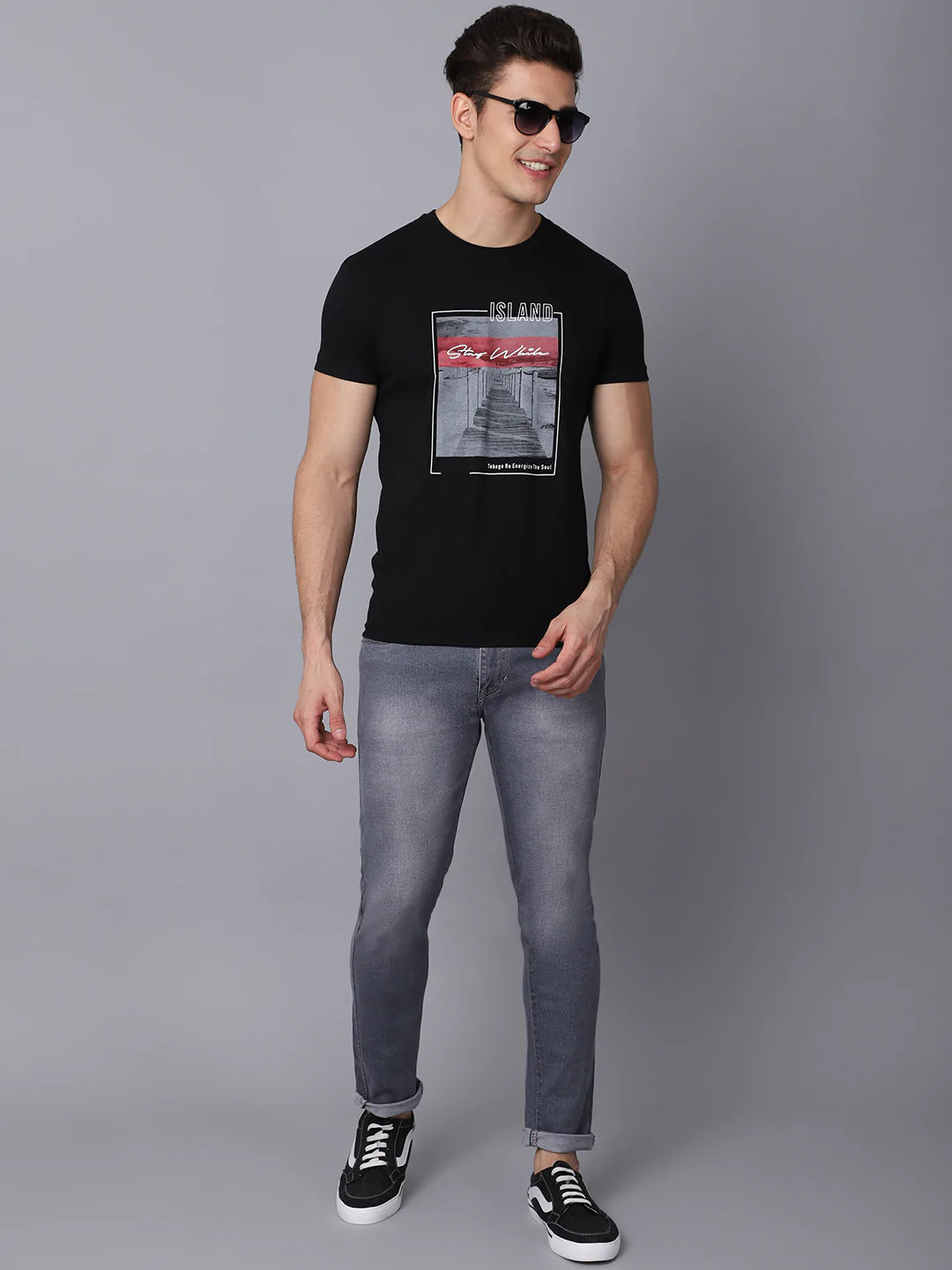 Men Grey Slim Fit Heavy Fade Stretchable Jeans