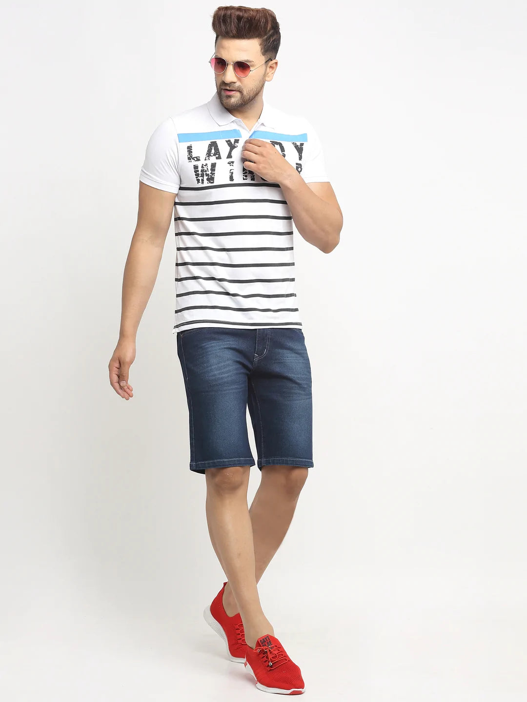 Men Blue Denim Shorts