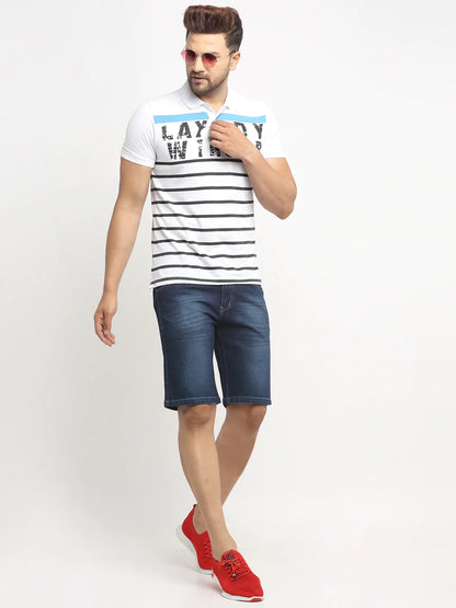 Men Blue Denim Shorts