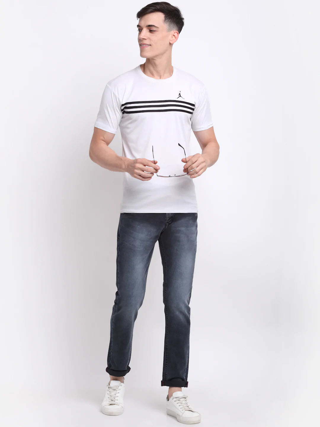 Men Grey Slim Fit Heavy Fade Stretchable Jeans