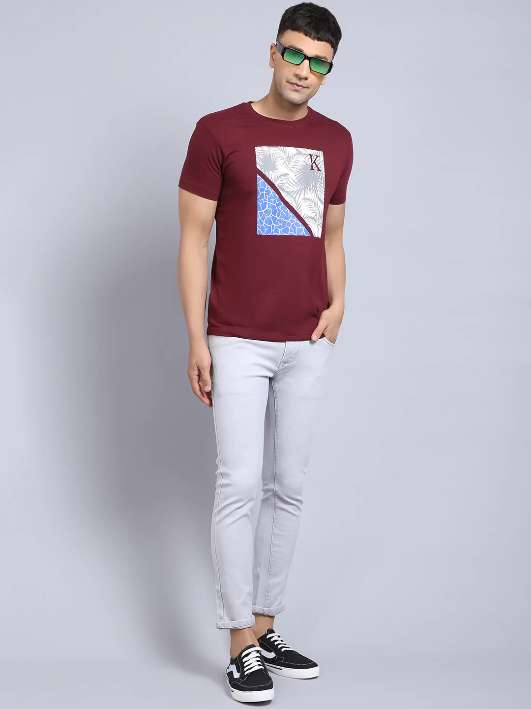 Men Grey Slim Fit Heavy Fade Stretchable Jeans